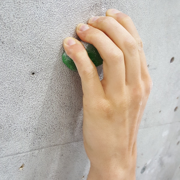 Wrist alignment on rock climber